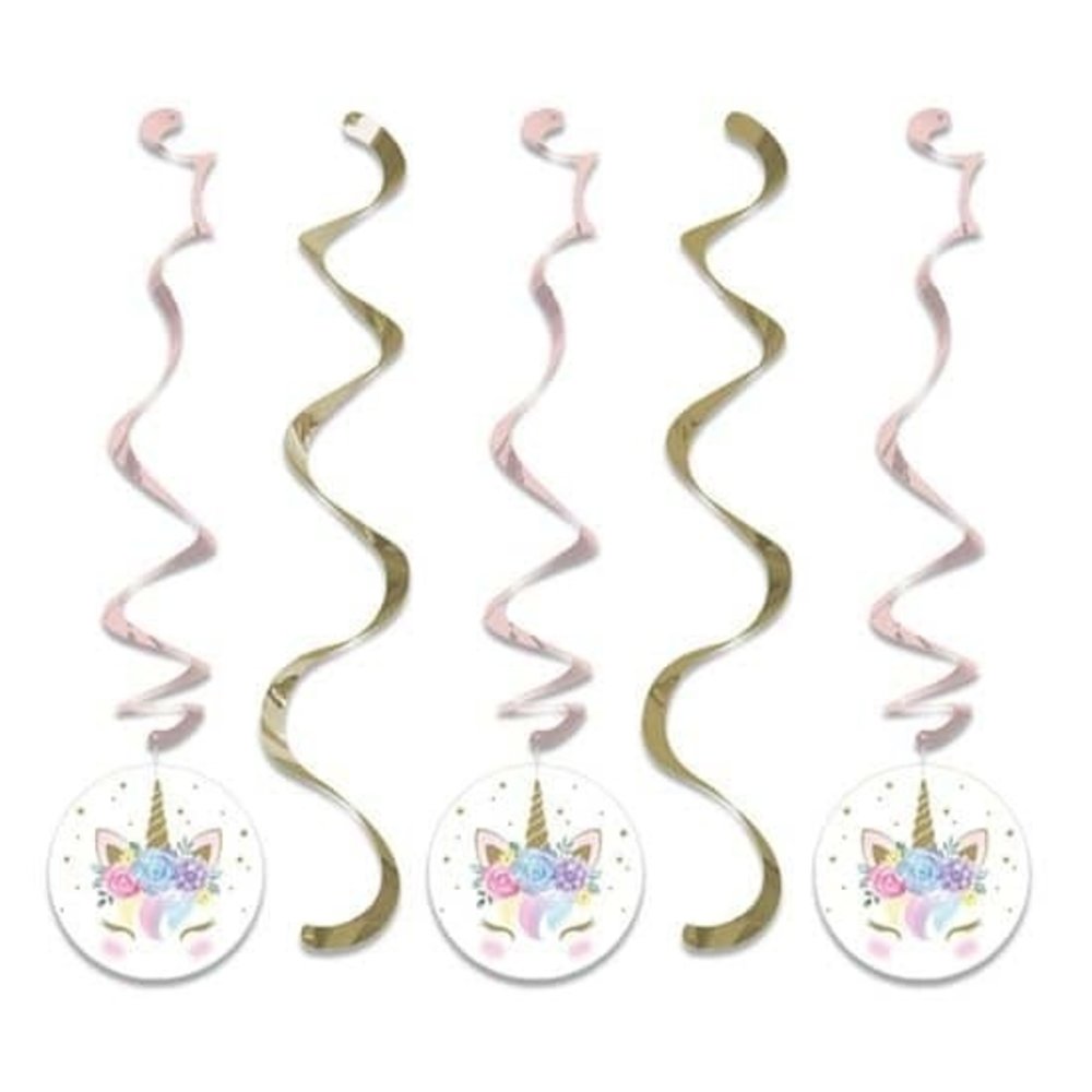 Creative Converting Baby Unicorn Hang Decoration Swirls 76cm | 5 pieces