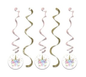 Creative Converting Baby Unicorn Hang Decoration Swirls 76cm | 5 pieces