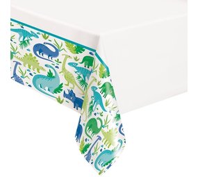 Unique Party Nappe bleue et verte de dinosaure | 137x213cm
