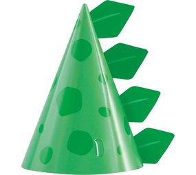 Unique Party Chapeaux de dinosaure bleu et vert | 8 pièces