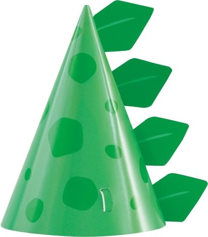 Unique Party Dinosaurus Blue & Green hats | 8 pieces