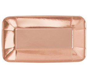 Borden Rose Goud rechthoekig 23cm | 8 stuks