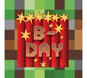 Amscan Minecraft TNT Party Napkins 25x25cm | 16 pieces