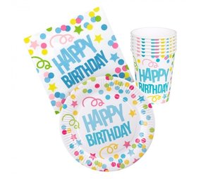 Tischet Set Happy Birthday | 6 Personen Tischet Set Happy Birthday | 6 Personen