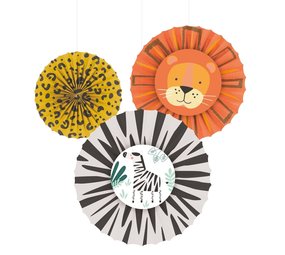 Amscan Get Wild Fans Rosettes | 3 pieces
