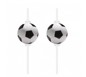Procos Party Voetbal Papieren Rietjes 22cm | 4 stuks Procos Party Voetbal Papieren Rietjes 22cm | 4 stuks