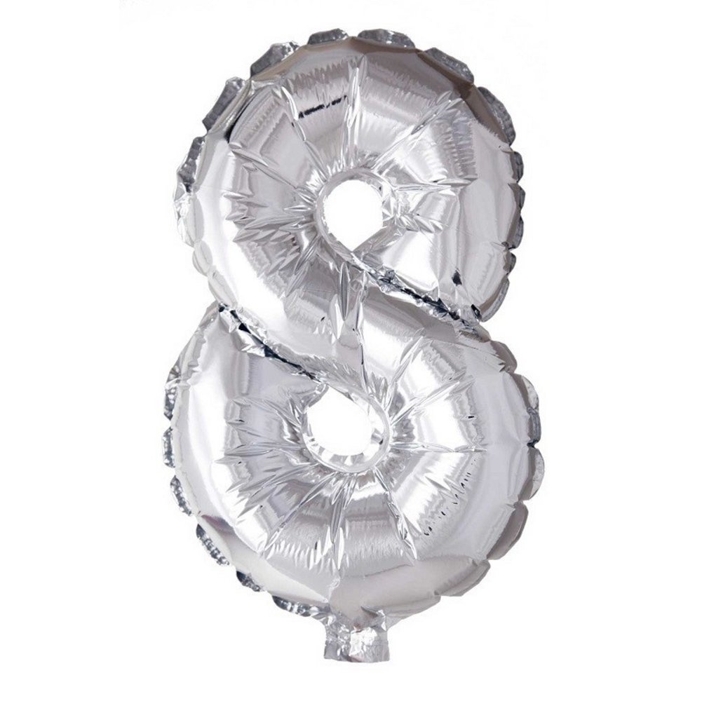 Globos Nordic Ballon folie 8 zilver | 40cm Globos Nordic Ballon folie 8 zilver | 40cm