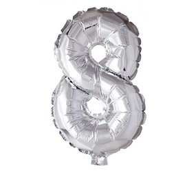 Globos Nordic Ballon folie 8 zilver | 40cm Globos Nordic Ballon folie 8 zilver | 40cm
