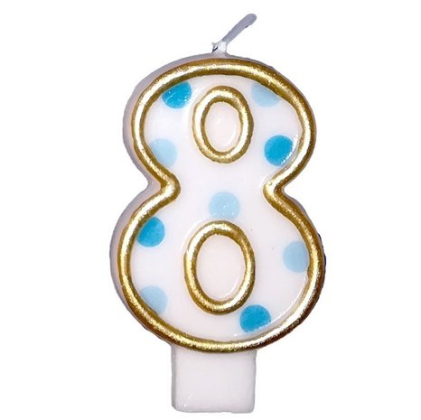 Bougie 8 bleu moucheté Bougie 8 bleu moucheté