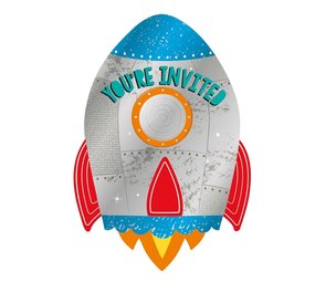Invitations Blast Off Space 11x16cm | 8 pieces