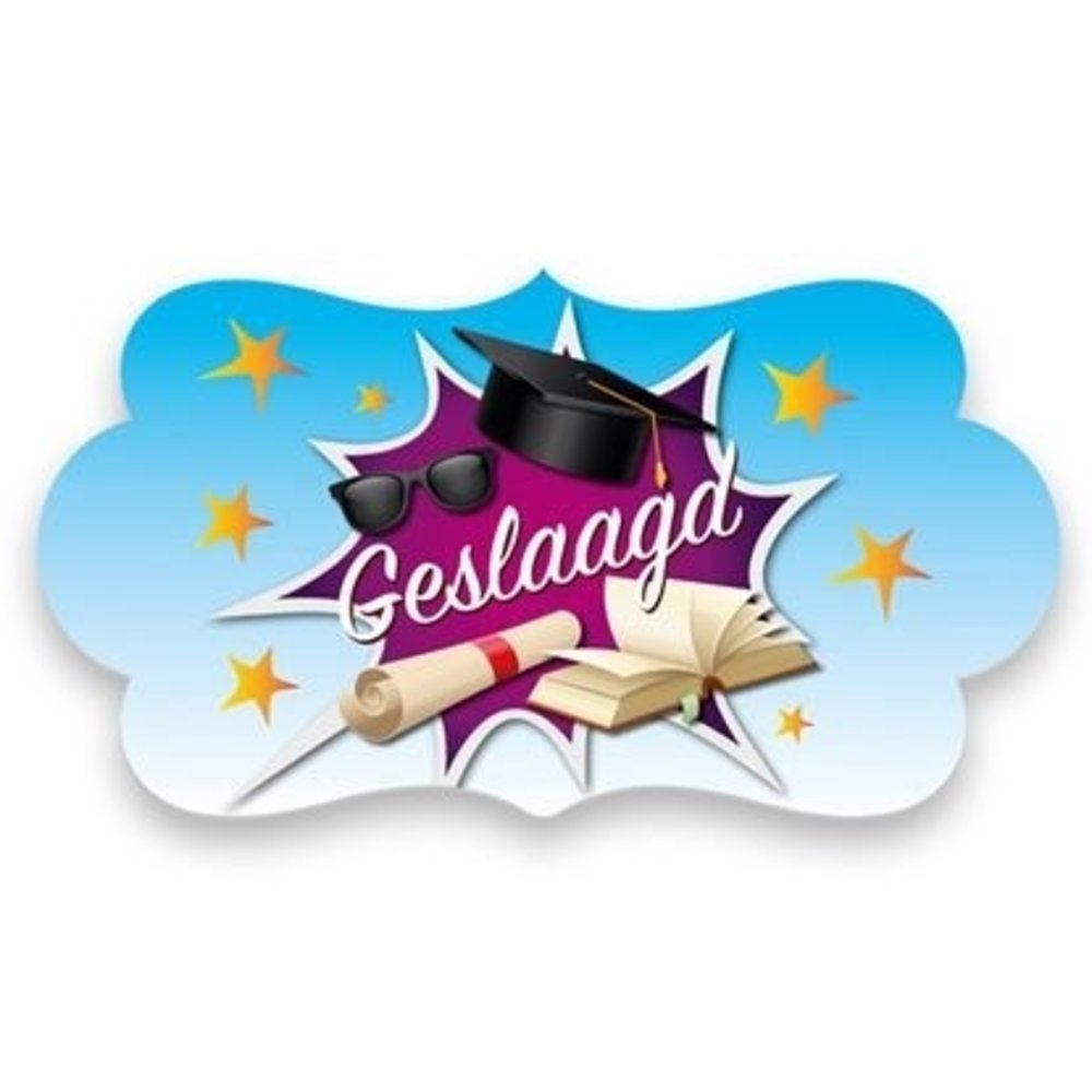 Haza - Witbaard Feestbord Geslaagd | 42x22cm Haza - Witbaard Feestbord Geslaagd | 42x22cm