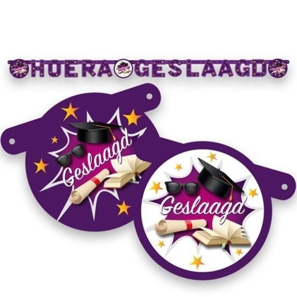 Letterslinger Hoera Geslaagd | 170cm Letterslinger Hoera Geslaagd | 170cm