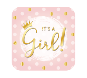 Paper Dreams Deurbord It's a Girl! | 50x50cm Paper Dreams Deurbord It's a Girl! | 50x50cm