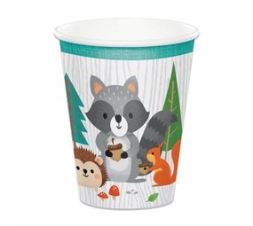 Creative Converting Woodland Bosdieren bekers 266ml | 8 stuks Creative Converting Woodland Bosdieren bekers 266ml | 8 stuks