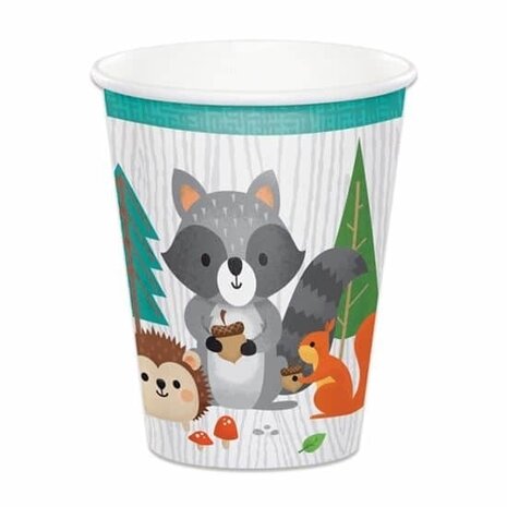 Creative Converting Woodland Forest Animals Cups 266ml | 8 pieces Creative Converting Woodland Forest Animals Cups 266ml | 8 pieces
