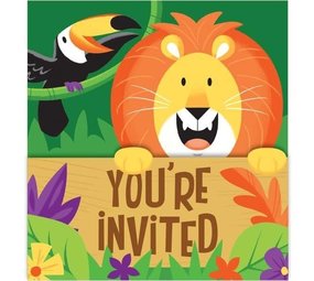 Uitnodigingen Jungle Safari | 8 stuks