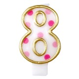 Candle 8 Specked Pink