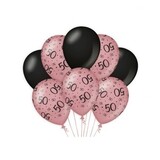 Balloons 50 years rose gold/black | per 8 Balloons 50 years rose gold/black | per 8