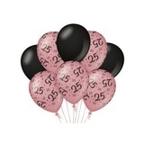 Luftballons 25 Jahre Roségold/Schwarz | pro 8