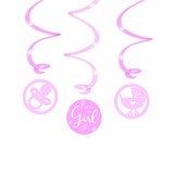 Decoration Swirl It's A Girl 70cm | 3 pieces