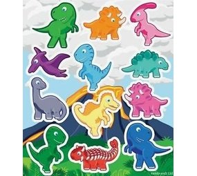 Dino Fun Stickers | per 12 stickers on a sheet