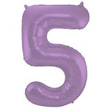 Folat Folie Balloon Number 5 Matt Purple Metallic | 86cm