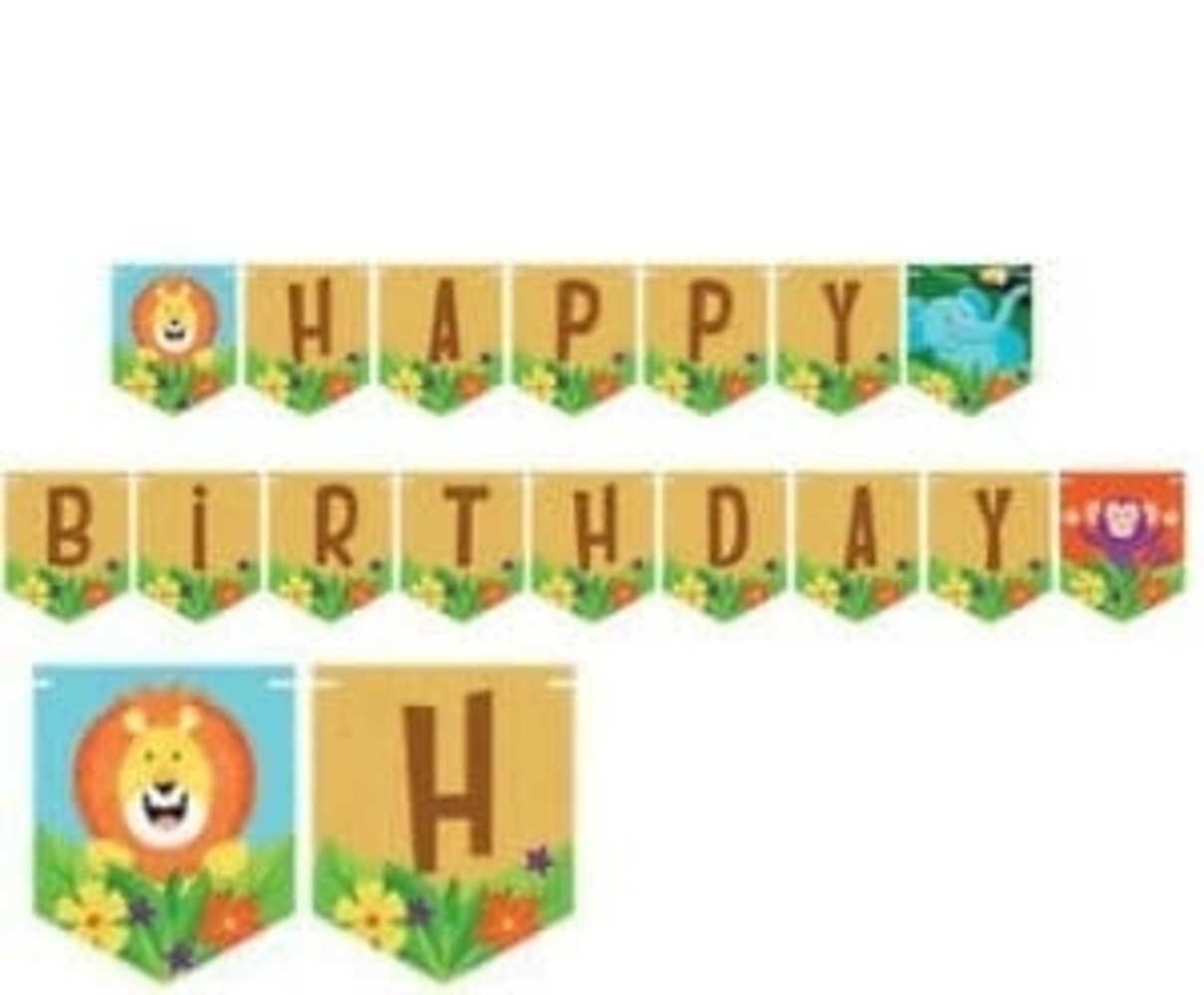 Creative Converting Letteringer jungle safari joyeux anniversaire | 167cmx15cm