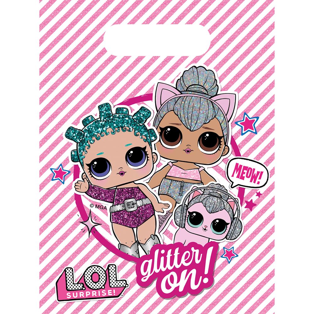 Globos Nordic Hand -out -Tasche lol Überraschung Glitterati Plastik | 6 Stück Globos Nordic Hand -out -Tasche lol Überraschung Glitterati Plastik | 6 Stück