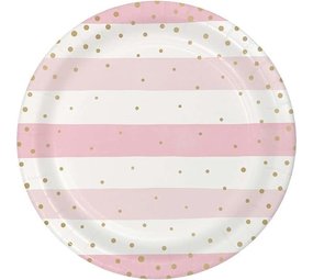 Babyshower rosa und weiße Zeichen 23cm | 8 Stücke Babyshower rosa und weiße Zeichen 23cm | 8 Stücke