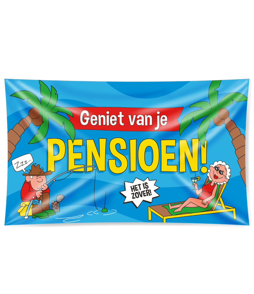 Paper Dreams Facade flag enjoy your pension! XXL | 150x90cm Paper Dreams Facade flag enjoy your pension! XXL | 150x90cm
