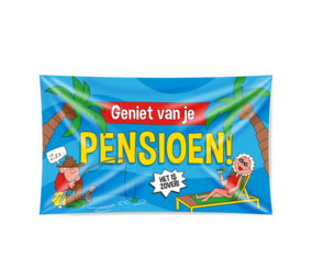 Paper Dreams Gevelvlag Geniet van je Pensioen! XXL | 150x90cm Paper Dreams Gevelvlag Geniet van je Pensioen! XXL | 150x90cm