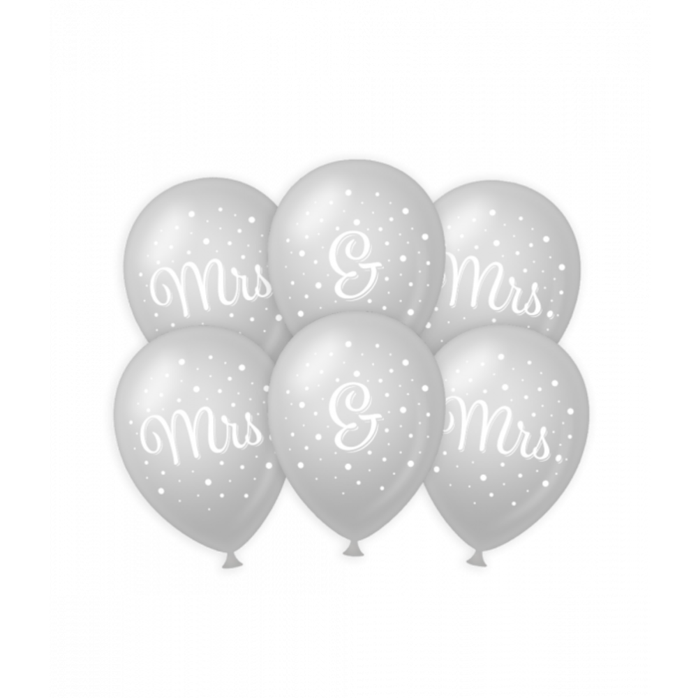 Ballonnen Mrs. & Mrs. bruiloft 30cm | 6 stuks