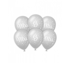 Balloons Mrs. & Mrs. Wedding 30cm | 6 pieces