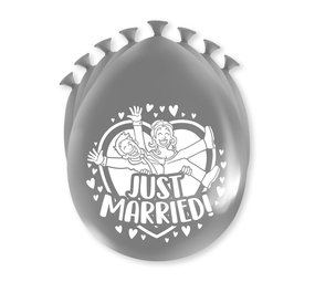 Paper Dreams Balloons Just married! Party 30cm | 8 pieces Paper Dreams Balloons Just married! Party 30cm | 8 pieces