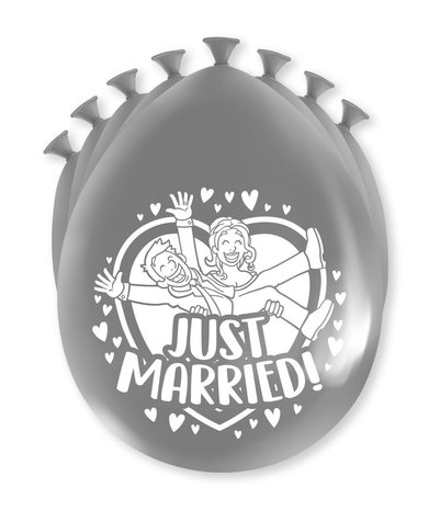 Paper Dreams Balloons Just married! Party 30cm | 8 pieces Paper Dreams Balloons Just married! Party 30cm | 8 pieces