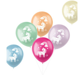 Folat Unicorn and Rainbow Balloons 33cm | 6 pieces Folat Unicorn and Rainbow Balloons 33cm | 6 pieces