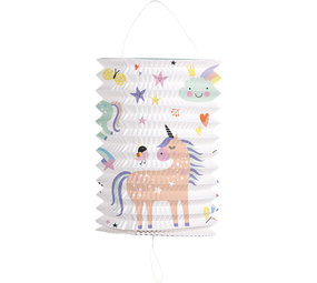 Folat Unicorn & Rainbows Lampion 16cm | per stuk Folat Unicorn & Rainbows Lampion 16cm | per stuk