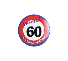 Paper Dreams Button klein 60 jaar Verkeersbord | per stuk Paper Dreams Button klein 60 jaar Verkeersbord | per stuk