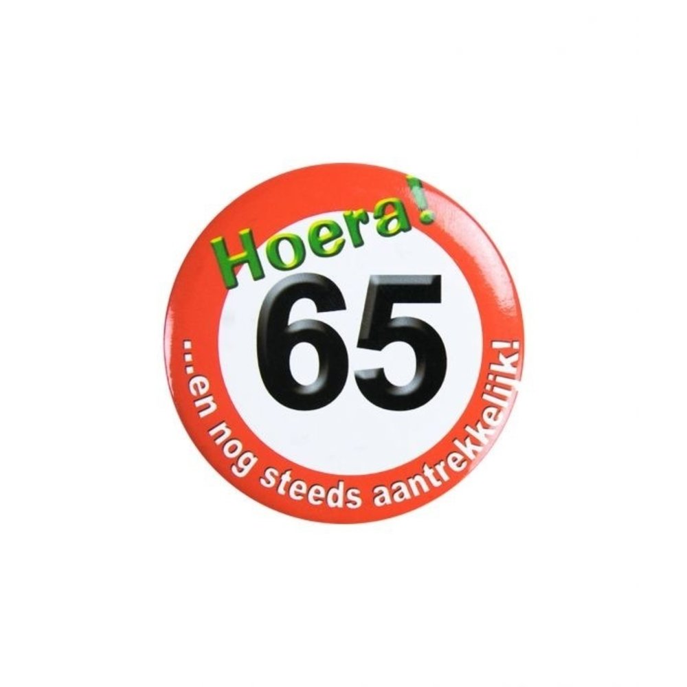 Paper Dreams Button klein 65 jaar Verkeersbord | per stuk