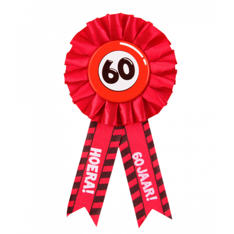 Paper Dreams Rozet 60 jaar Verkeersbord | per stuk
