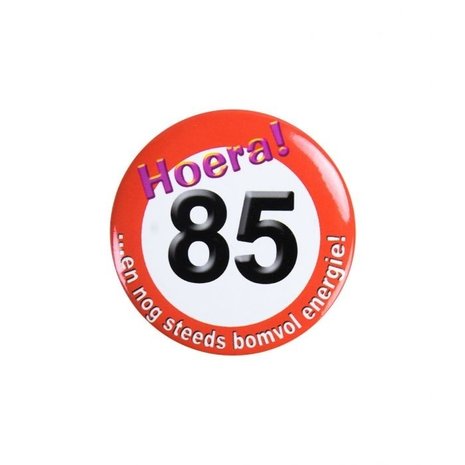 Paper Dreams Button klein 85 jaar Verkeersbord | per stuk