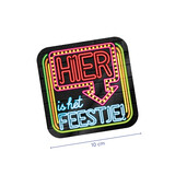 Onderzetters Hier is het Feestje Neon | 6 stuks Onderzetters Hier is het Feestje Neon | 6 stuks