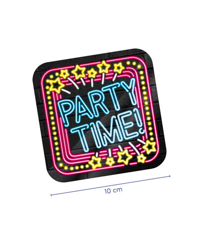 Coaster party Time Neon | 6 pieces