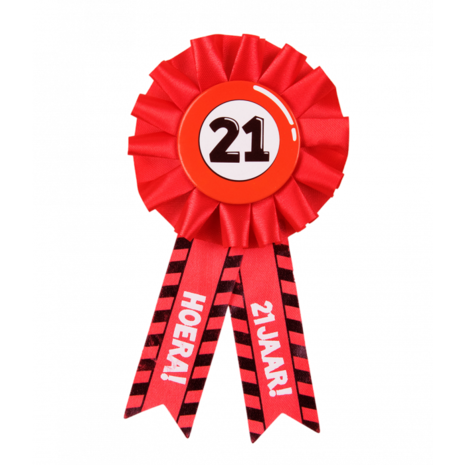 Paper Dreams Rozet 21 jaar Verkeersbord | per stuk