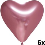Rose Gouden hart ballonnen chroom 30cm | 6 stuks