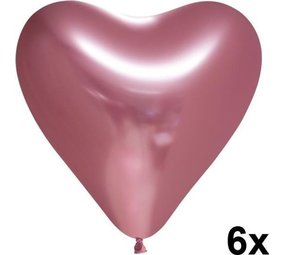 Rose Golden Heart Balloons Chrome 30cm | 6 pieces Rose Golden Heart Balloons Chrome 30cm | 6 pieces