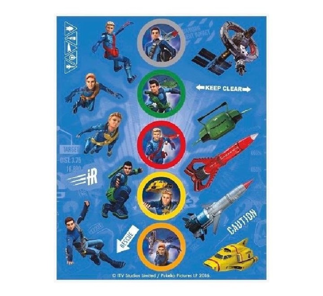 Stickers Feuilles Thunderbirds | 4 feuilles | 80 autocollants