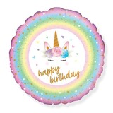 Oaktree Baby Unicorn Happy Birthday Foil Balloon 45cm | per Unit Oaktree Baby Unicorn Happy Birthday Foil Balloon 45cm | per Unit