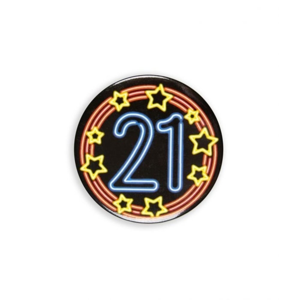 Paper Dreams Button 21 years Neon | per Unit Paper Dreams Button 21 years Neon | per Unit