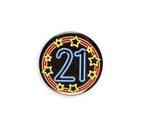 Paper Dreams Button 21 jaar NEON | per stuk Paper Dreams Button 21 jaar NEON | per stuk